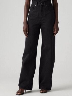 Levi’s High-Rise Cinch Waist Baggy Wide-Leg Women's Jeans - Black (Size 31)